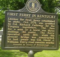 <h2>Marker 1578 (Front)</h2><p>First Ferry In Kentucky<br>Marker 1578 (Front)<br>County: Madison<br>Location: Approximate 500 feet North of Main Entrance to <br>Fort Boonesborough State Park, KY 388<br>Photographed by Sharla Gross<br></p>